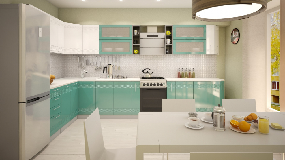 Кухонный гарнитур «Симпл» бирюза