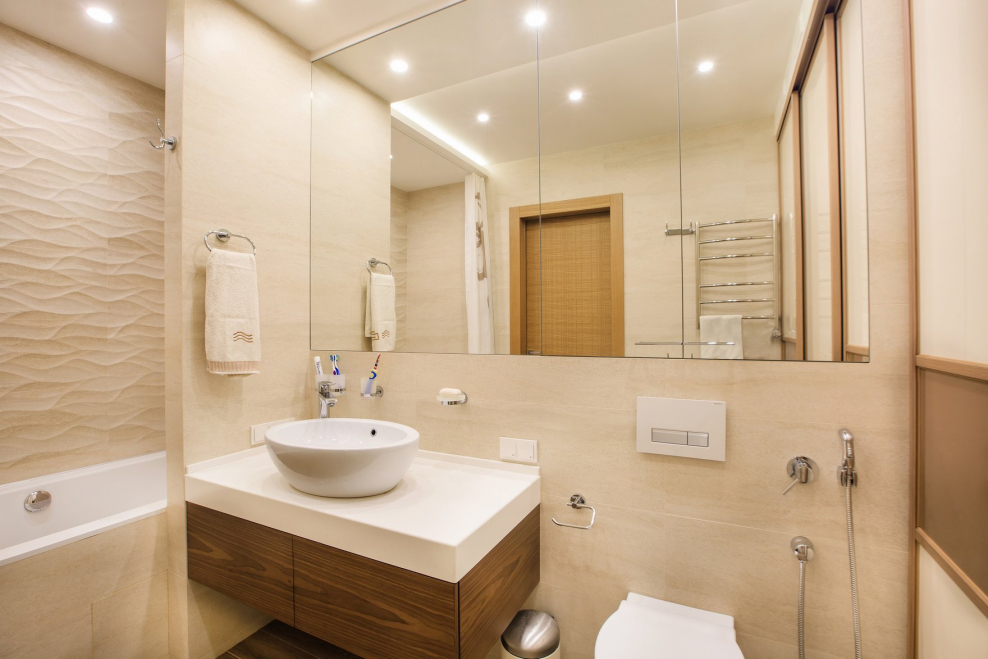 Туалет в бежевых тонах