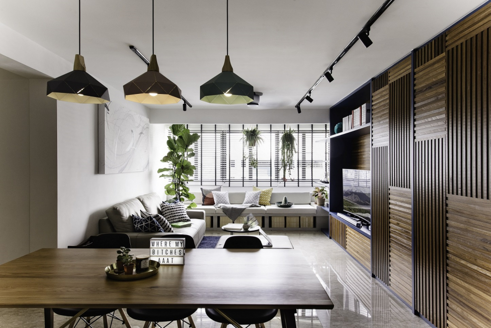 Интерьер гостинной в стиле Контемпорари