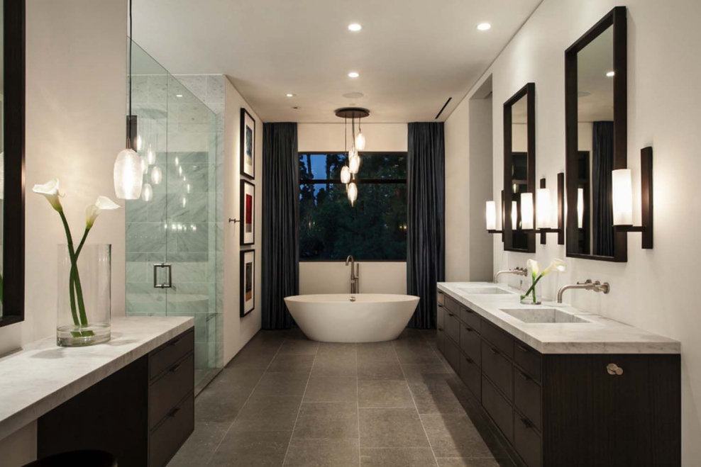 Ванная комната Контемпорари зеленая интерьер