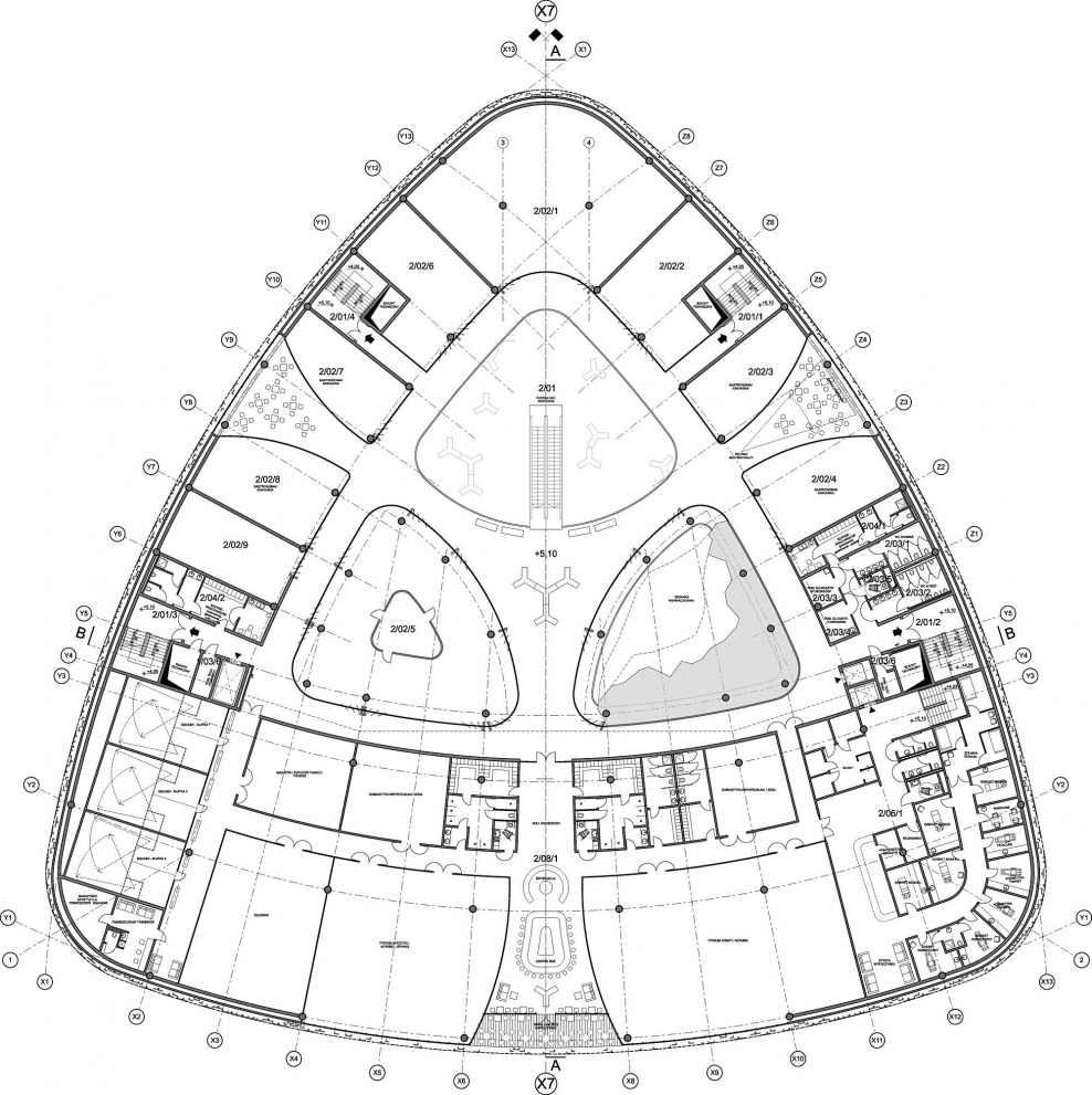 План здания овал