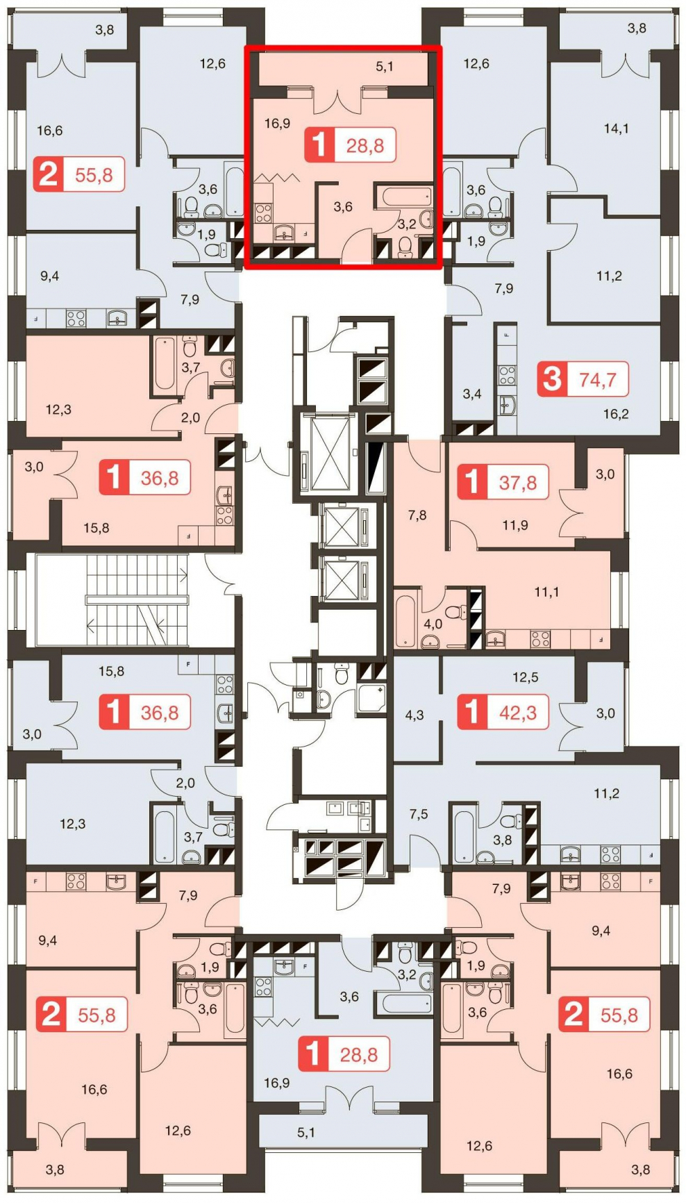 Апарт комплекс Технопарк планировки