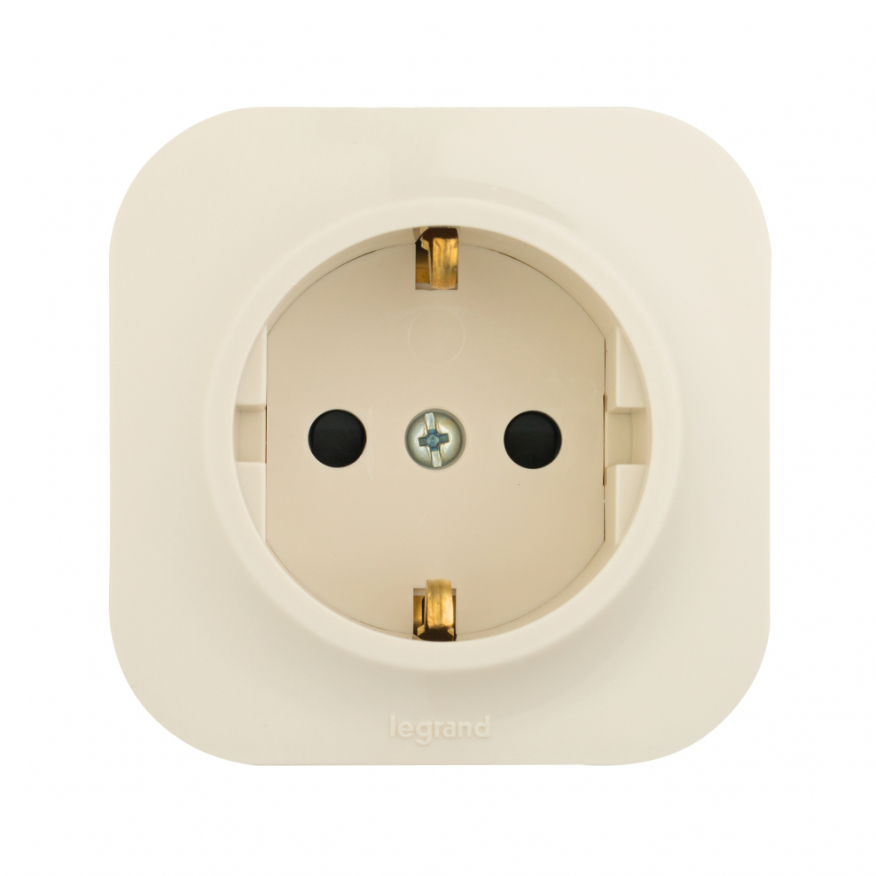 Розетка с/з Universal Севиль слоновая кость Ivory б-с0028