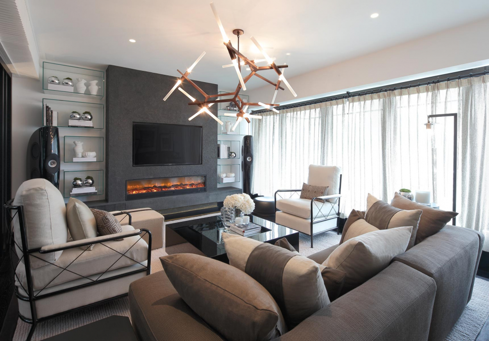 Келли Хоппен гостиная с камином