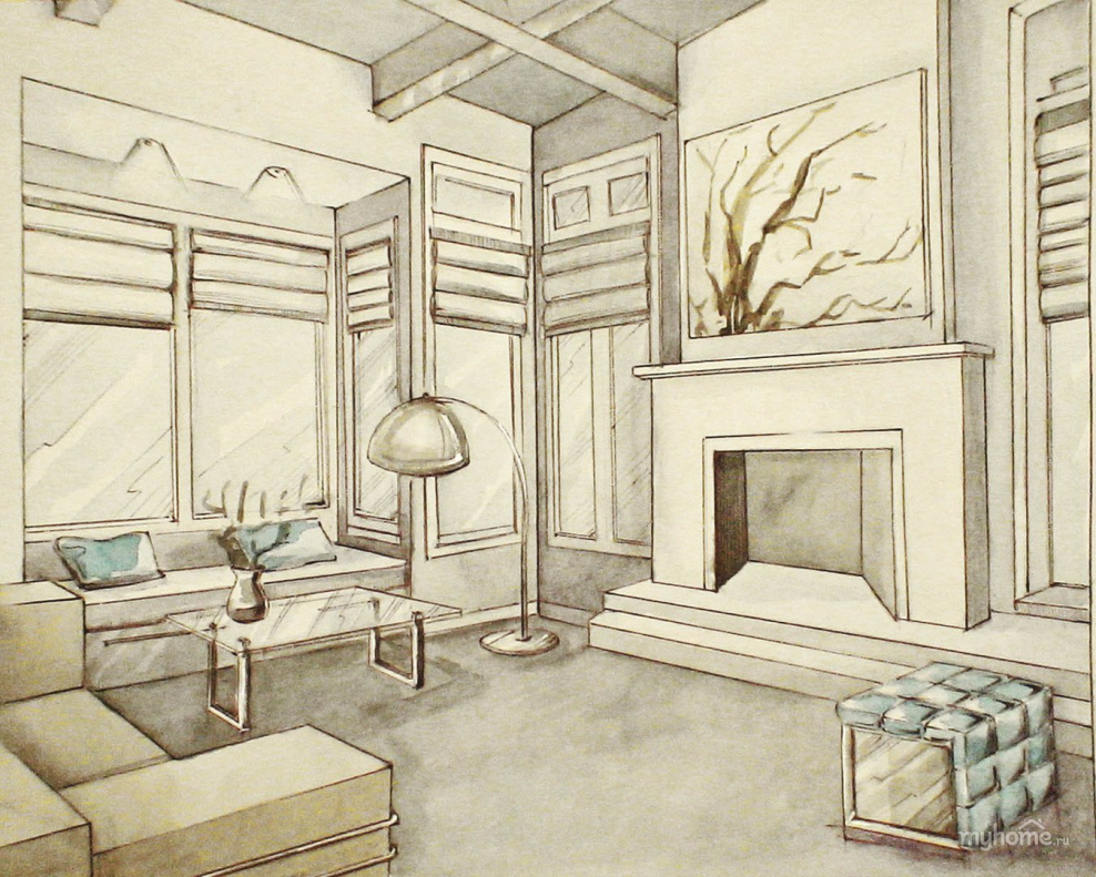 Проект интерьера комнаты