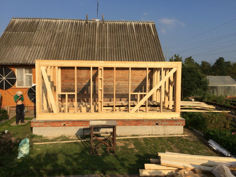 Пристрой к деревянному дому