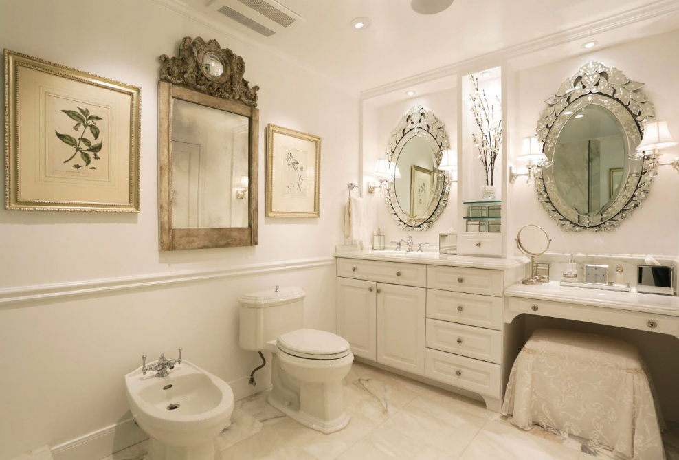 Ванная в стиле шебби Шик