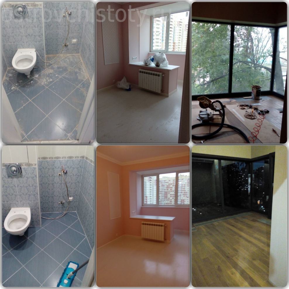 Клининг дома до и после