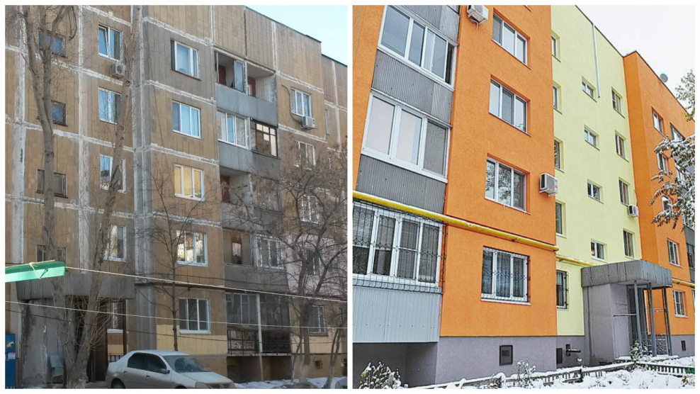 Капремонт фасада до после