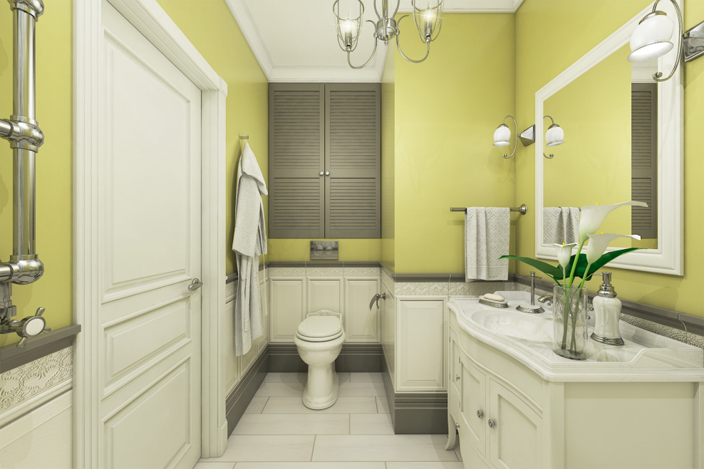 Американская классика в интерьере санузла