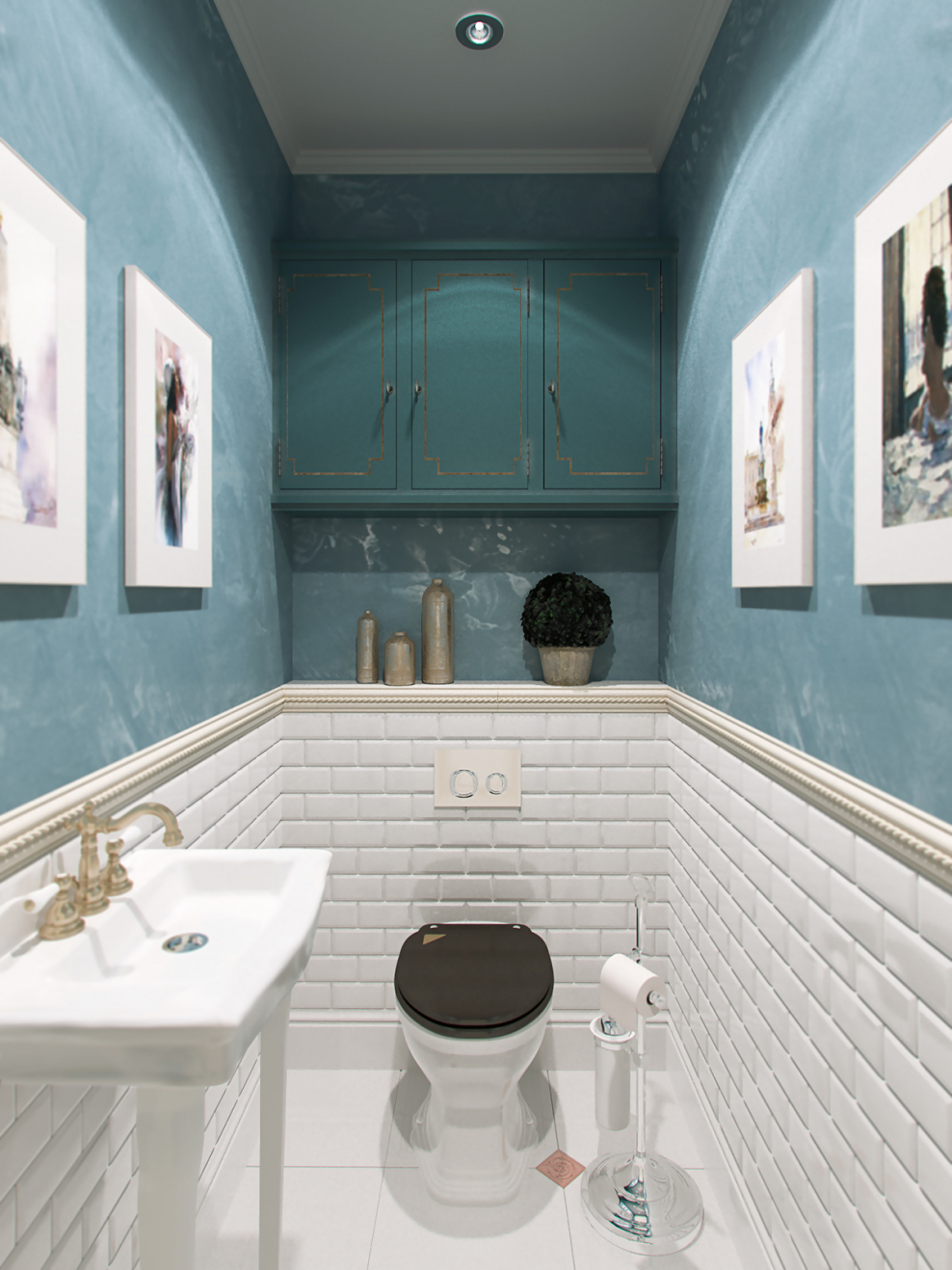 Туалетная комната в стиле американской классики
