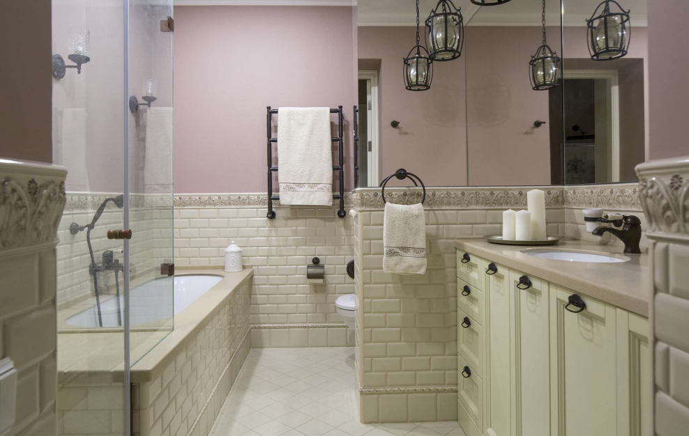 Ванная в стиле американская классика