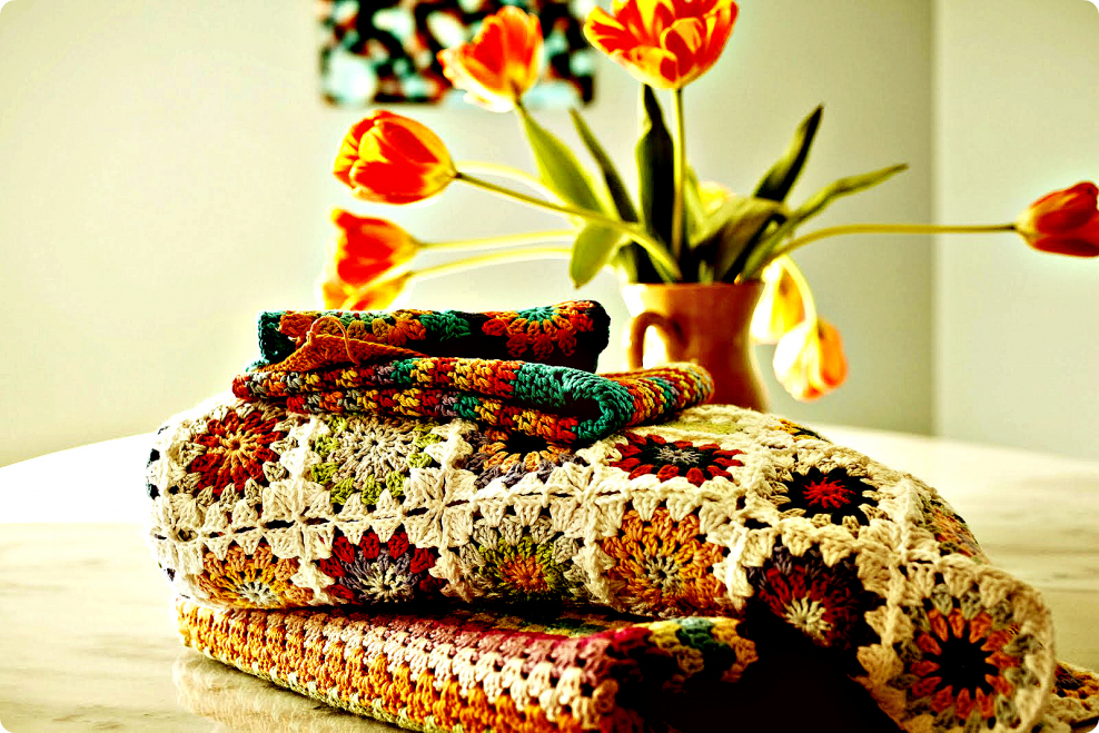 Вязаные вещи в интерьере