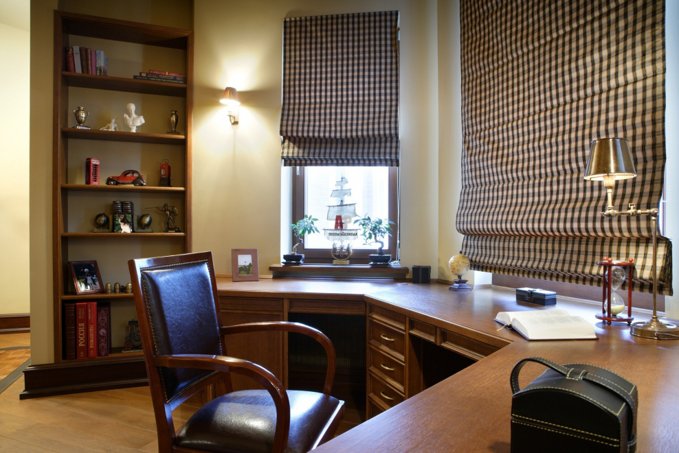 Римская штора в кабинет