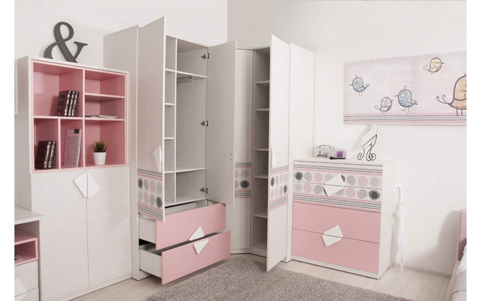 Кристи Роуз детская шкаф угловой