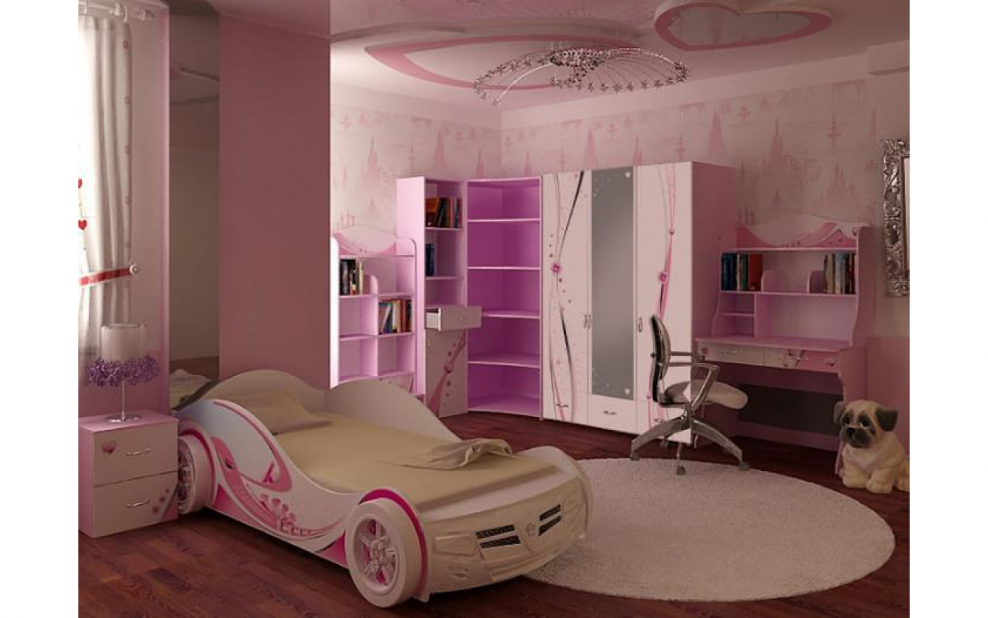 Детский шкаф для одежды розовый