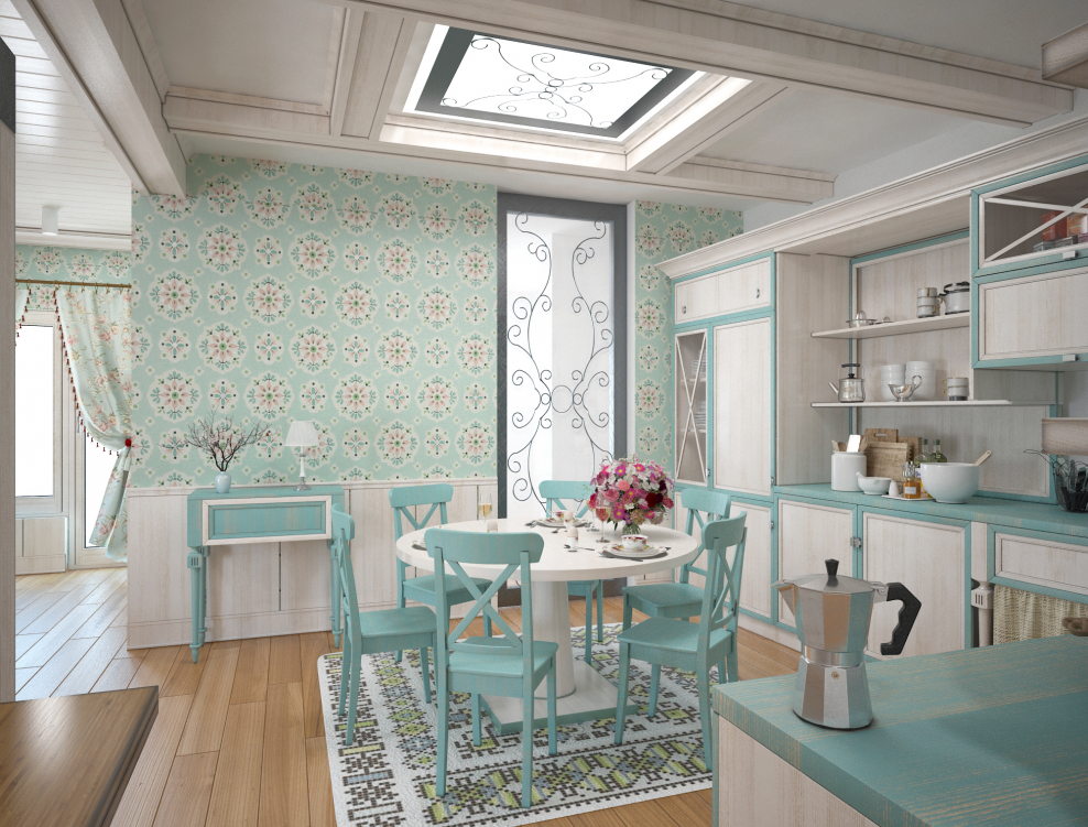 Бирюза Прованс интерьер
