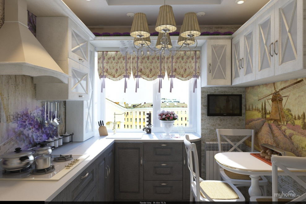 Интерьер кухни гостиной в прованском стиле