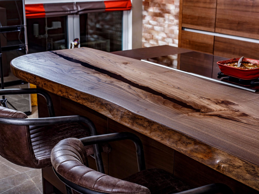 Серая деревянная столешница