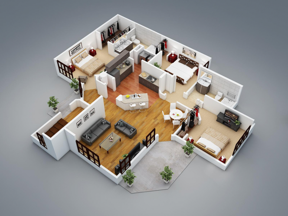 Дом Floorplan 3d
