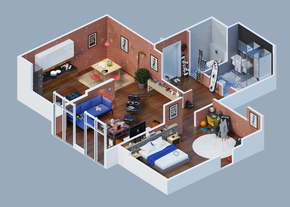 Трехмерная модель квартиры