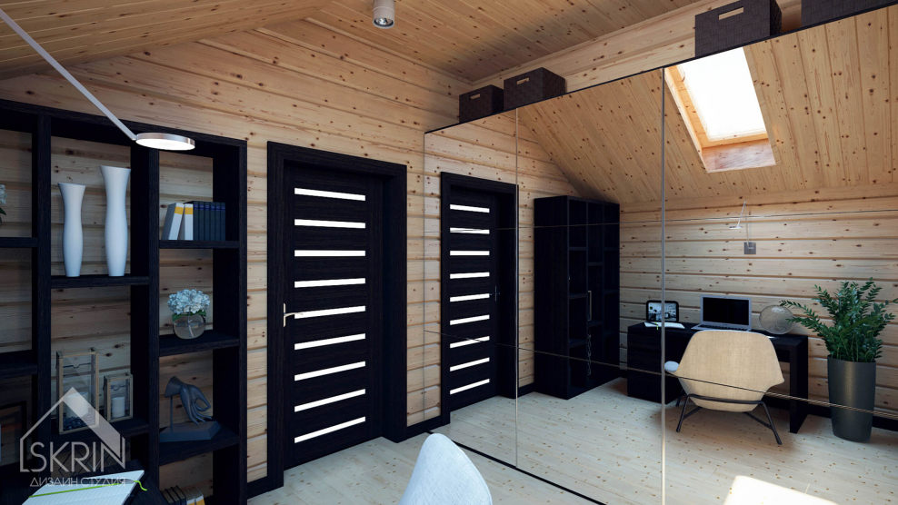 Гардеробная из имитации бруса