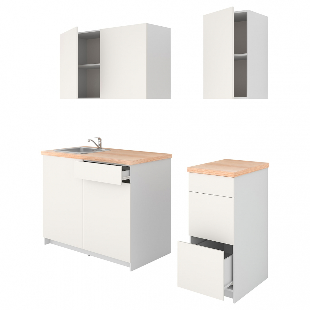 Кухня икеа КНОКСХУЛЬТ белая глянцевая