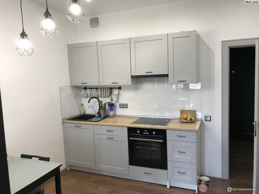 Икеа КНОКСХУЛЬТ кухня под дерево серый