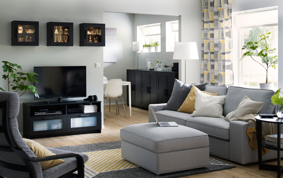 Икеа гостиная темная