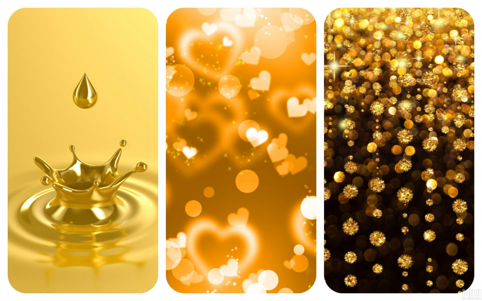 Золотистые обои на телефон