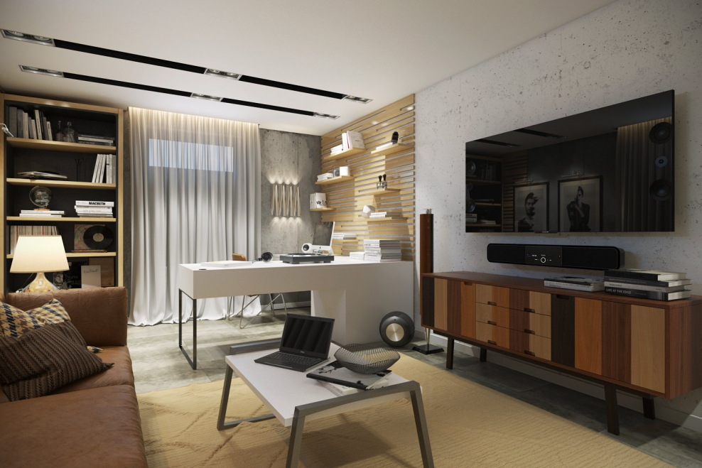 Гостиная с рабочим местом