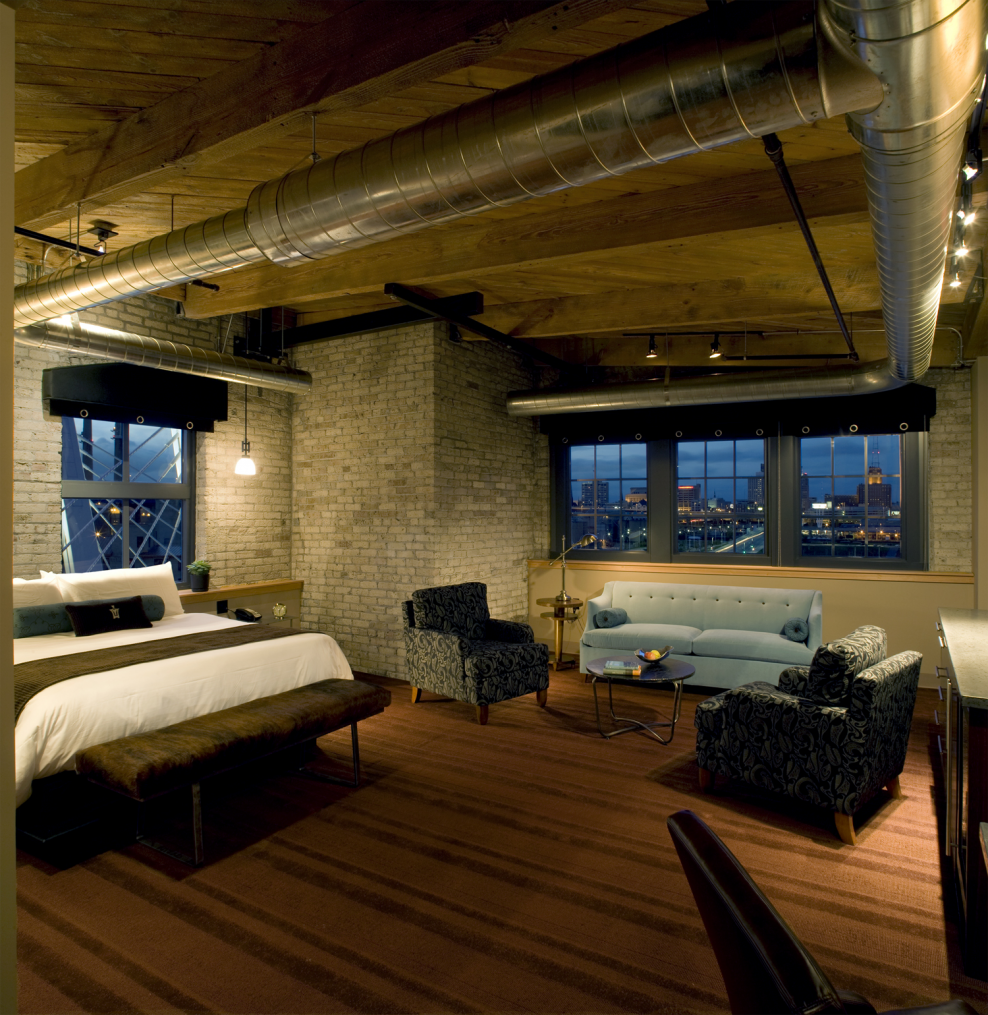 Гостиничный номер в стиле лофт