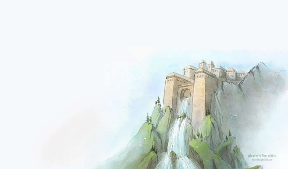 Замок горы вектор