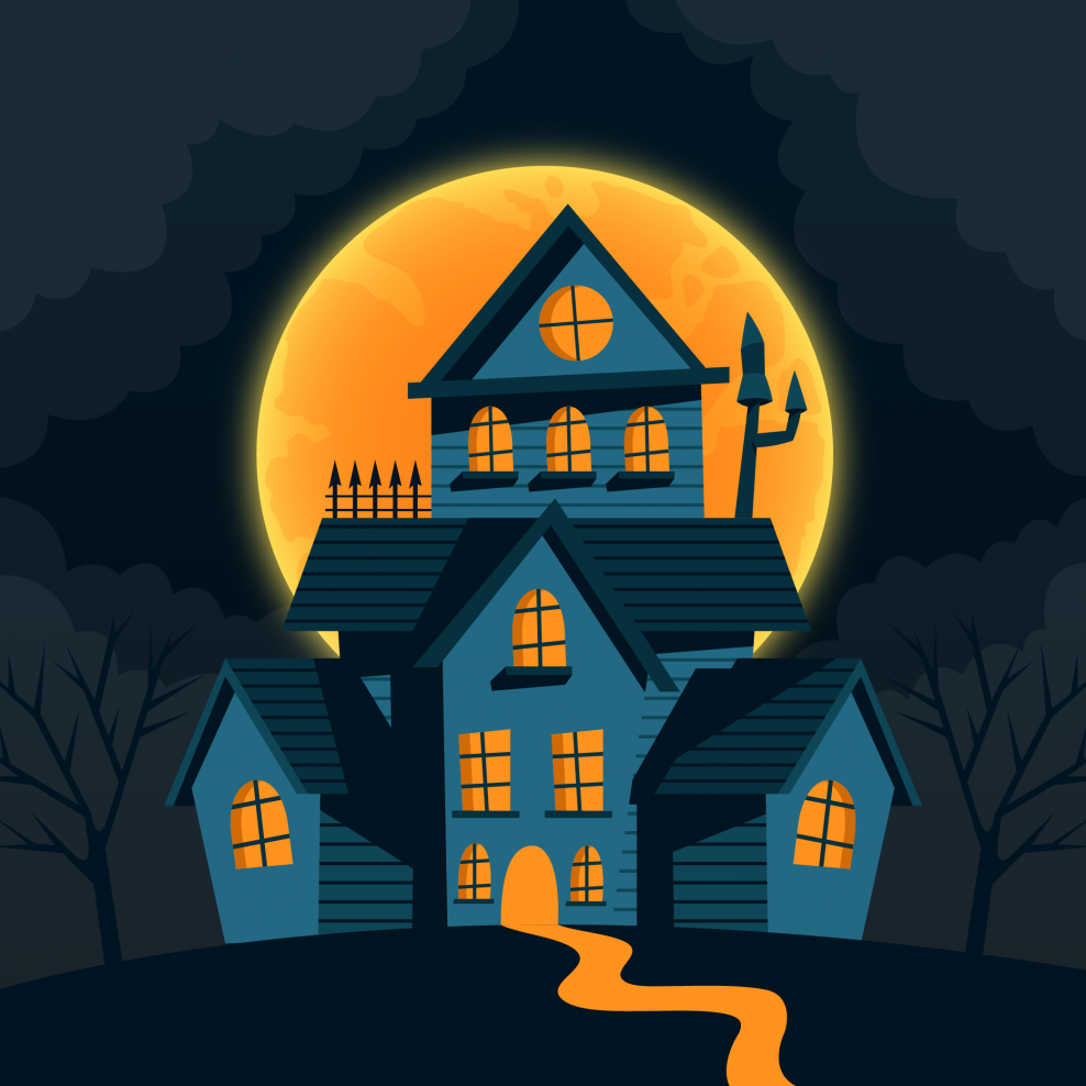 Замок Хэллоуин вектор