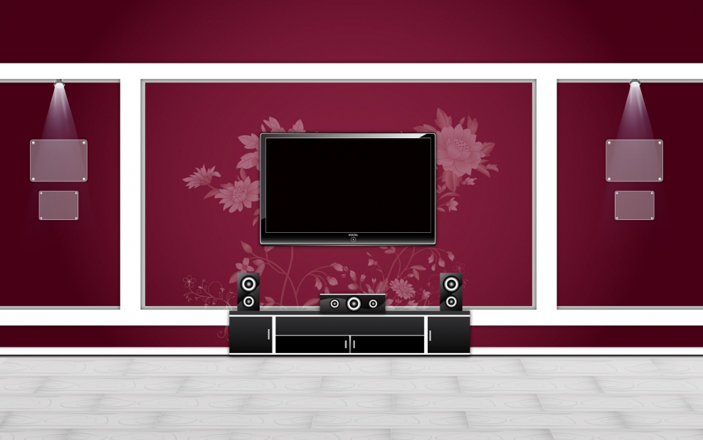 Гостиная с телевизором вектор