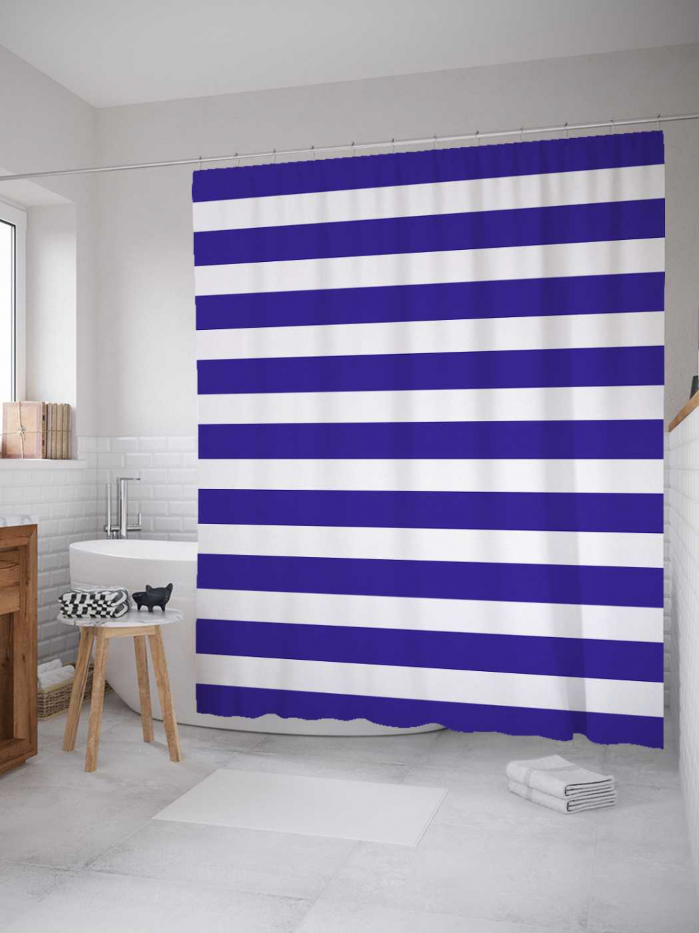 Штора для ванной полосатая