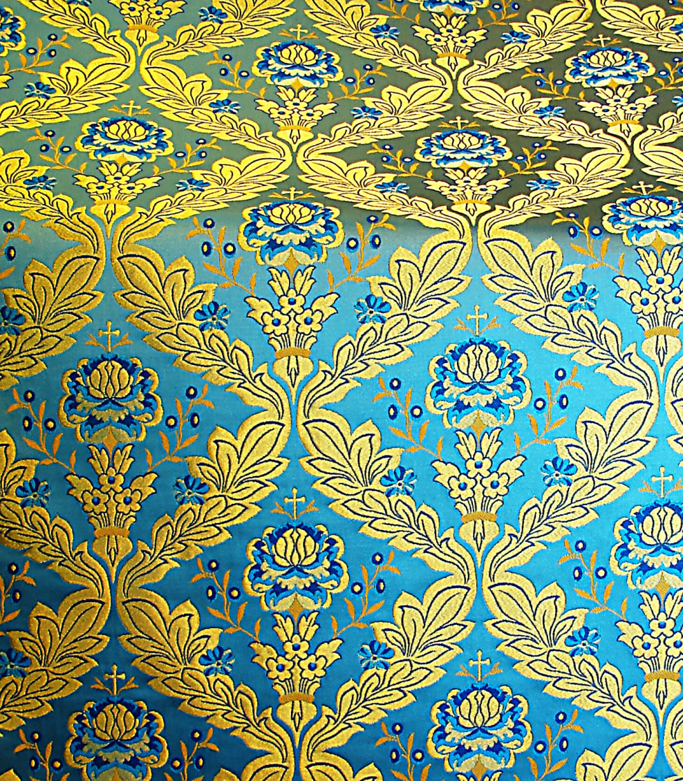 Золотой орнамент на синем фоне