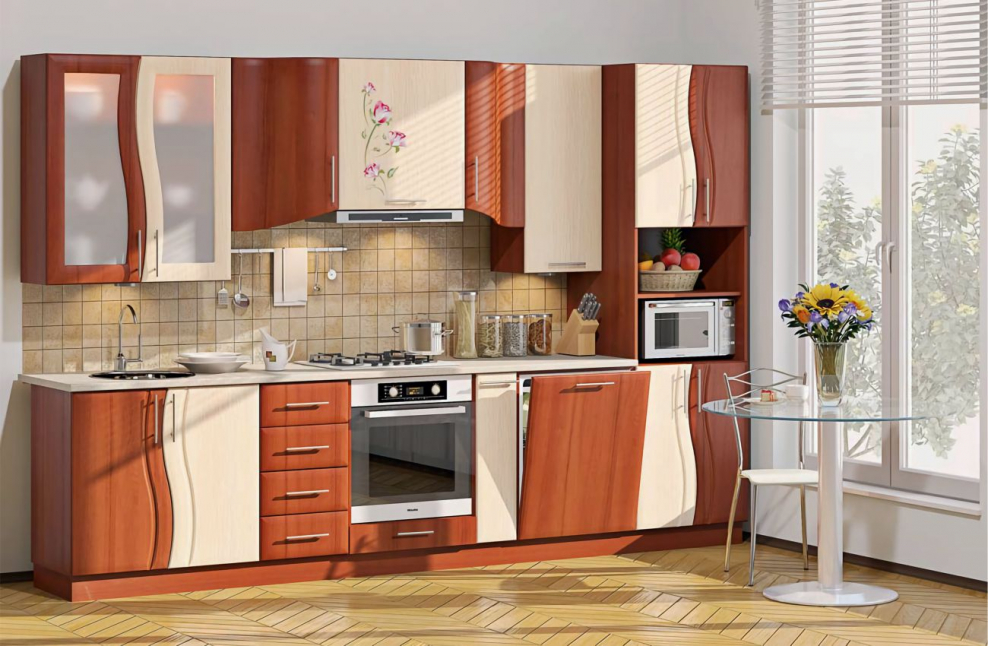 Кухня угловая сиреневая с серебристым