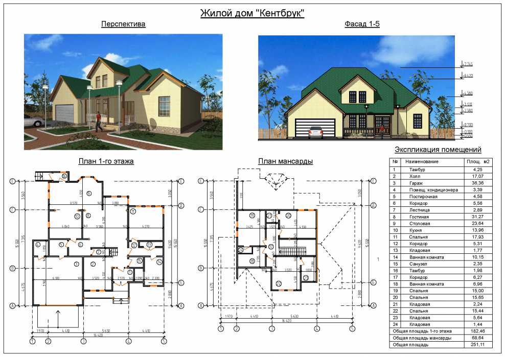 Одно этажный жил дом проект