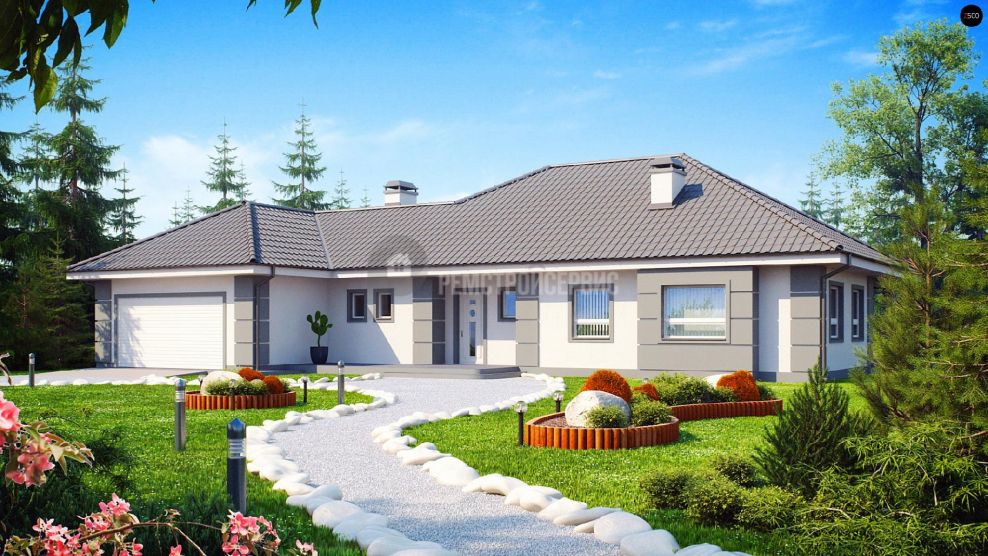 Z500 проекты одноэтажных домов с террасой