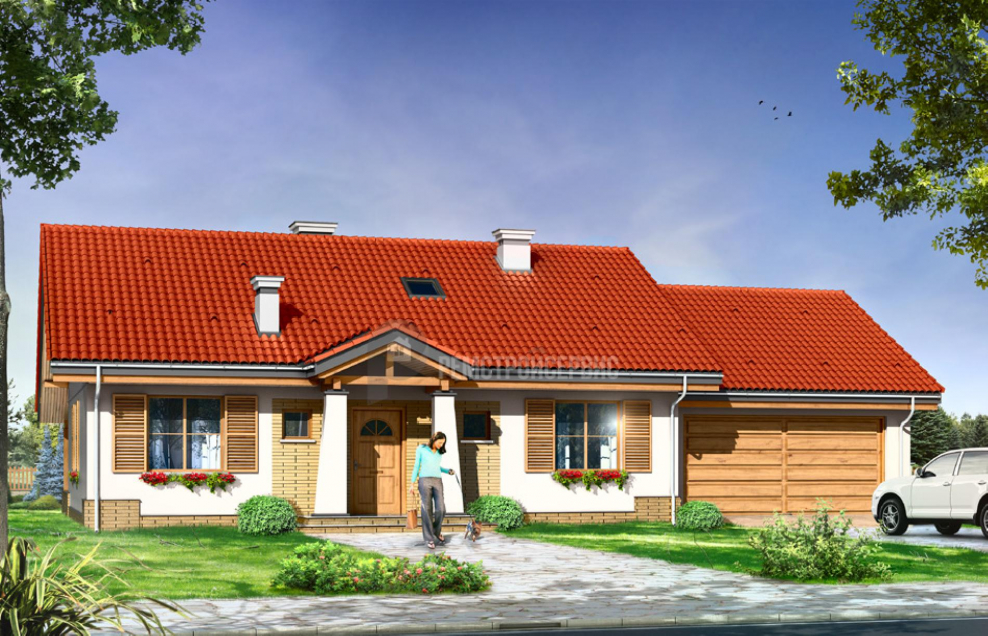 Крыши одноэтажных домов с гаражом