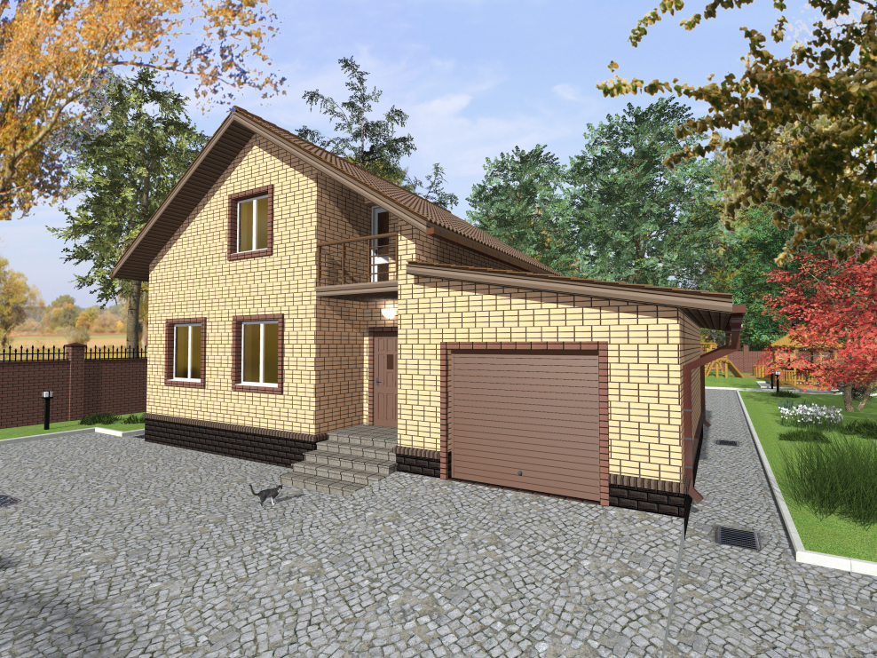 Дом с мансандрой и гаражом