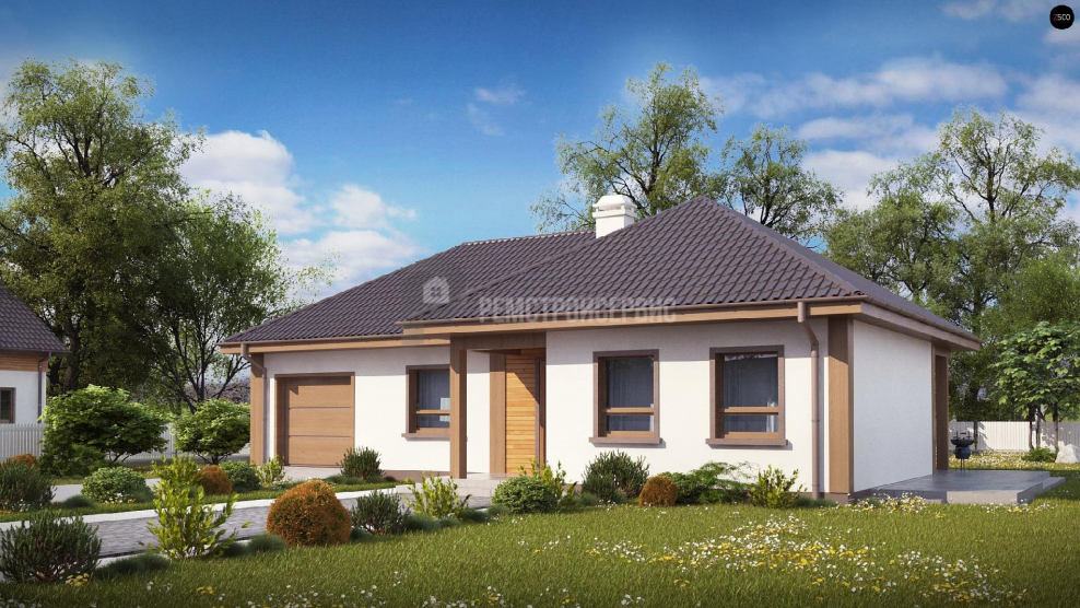 Одноэтажный дом 60 кв.м z500