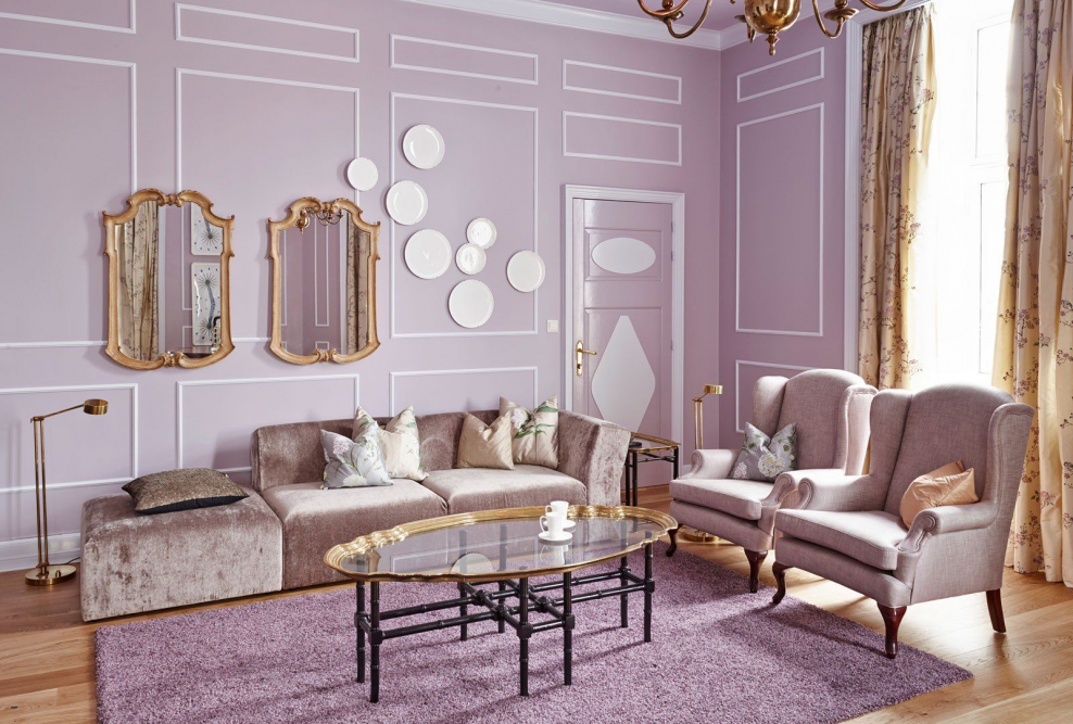 Бирюзово желтая спальня