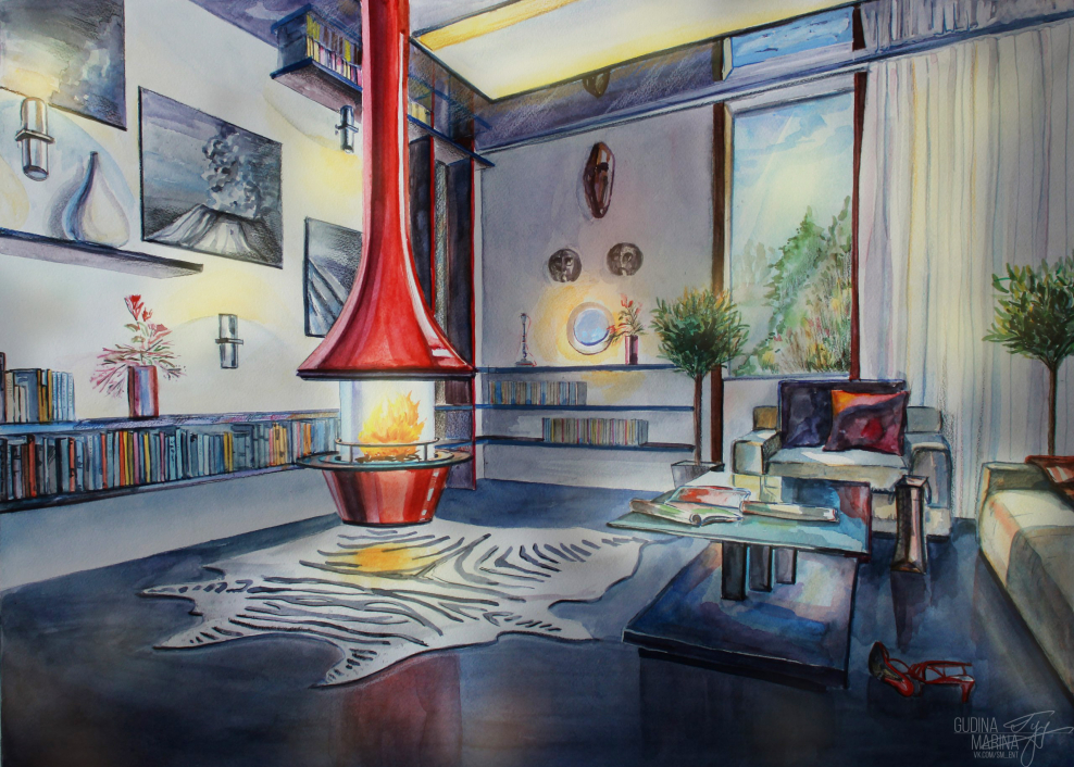 Интерьер иллюстрация