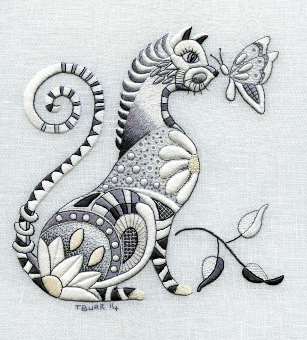 Стилизованные кошки в графике