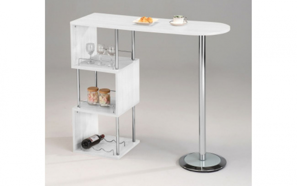 Барная стойка DS-6094-SN MK-2396 120х40х104 см белый/хром