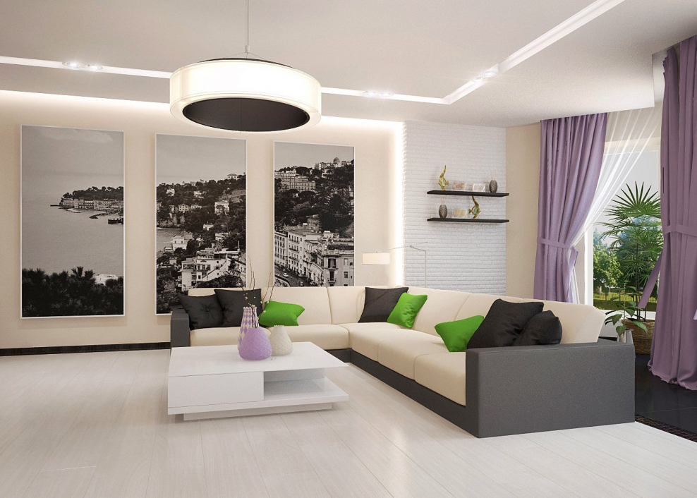 Интерьер гостиной в современном стиле Минимализм