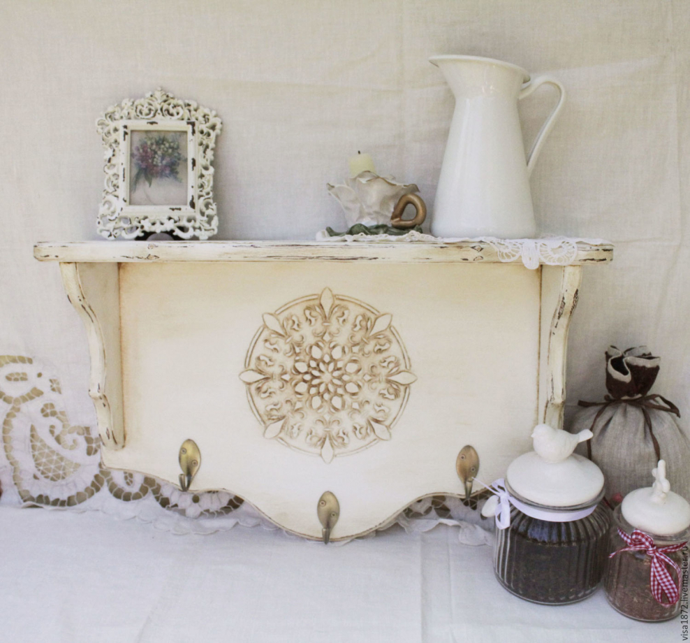 Полка в ванну в стиле Прованс дерево