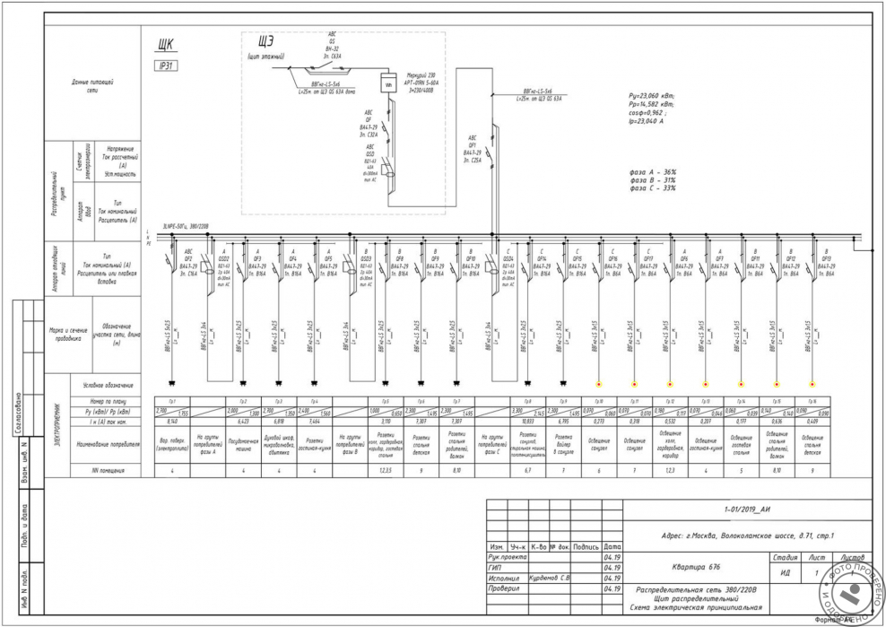 Схема электроснабжения многоквартирного жилого дома от КТП